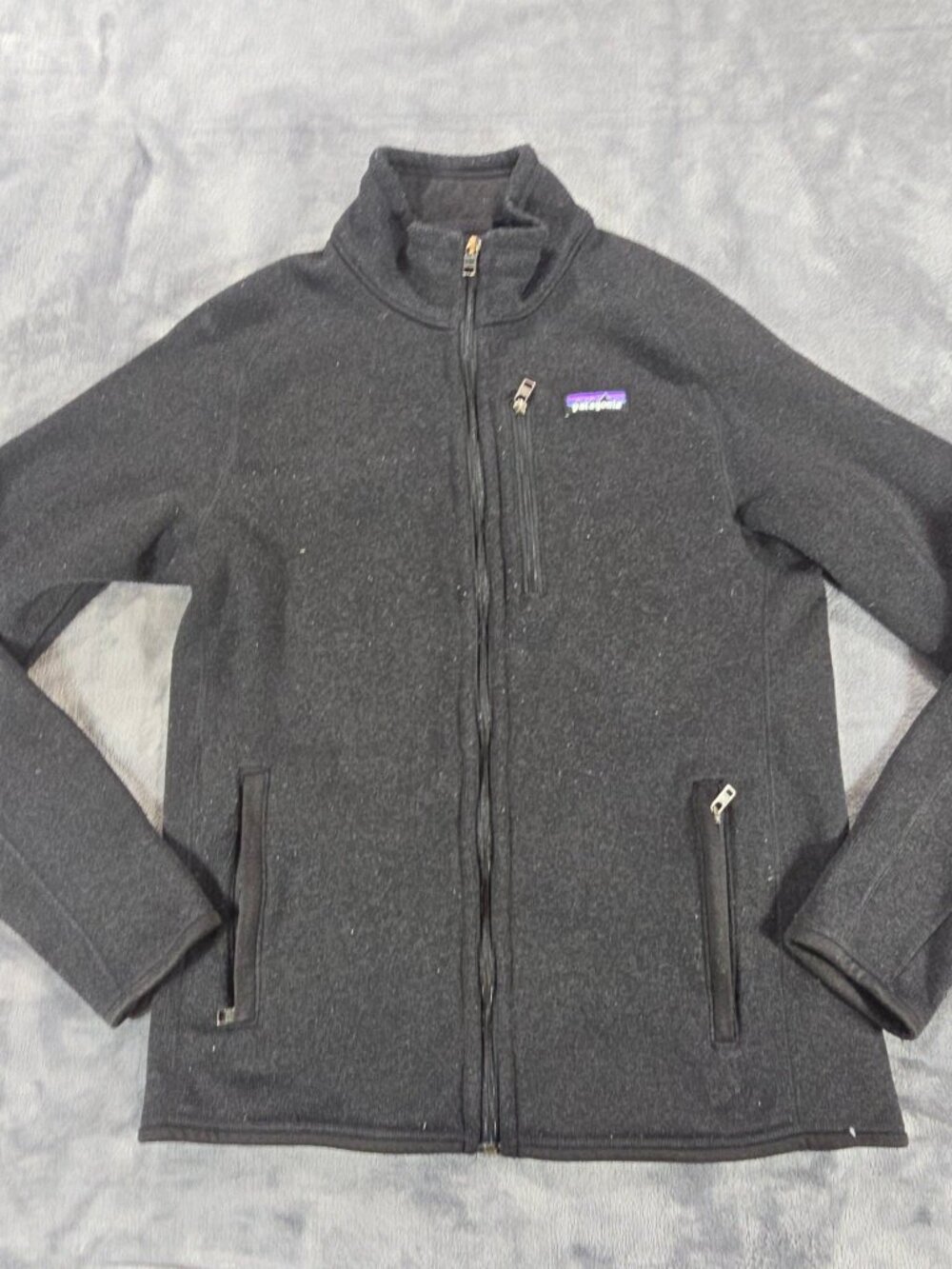 Patagonia Better Sweater Fleece Jacket Men's M Black Full Zip Stand Collar